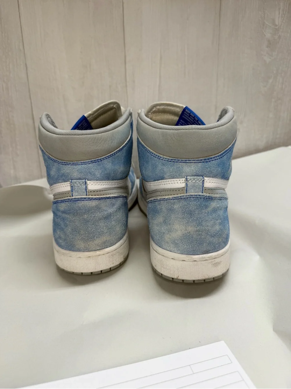 Air Jordan 1 Retro OG High Hyper Royal White Size 11.5 Faded blue suede & white
